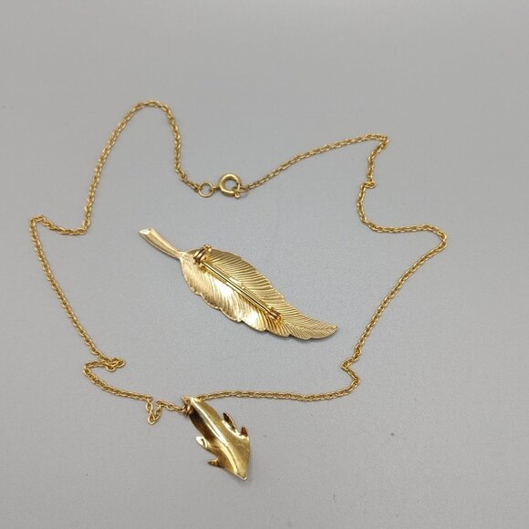 Gold Plated Necklace and Brooch/Pin - Picture 2 of 7